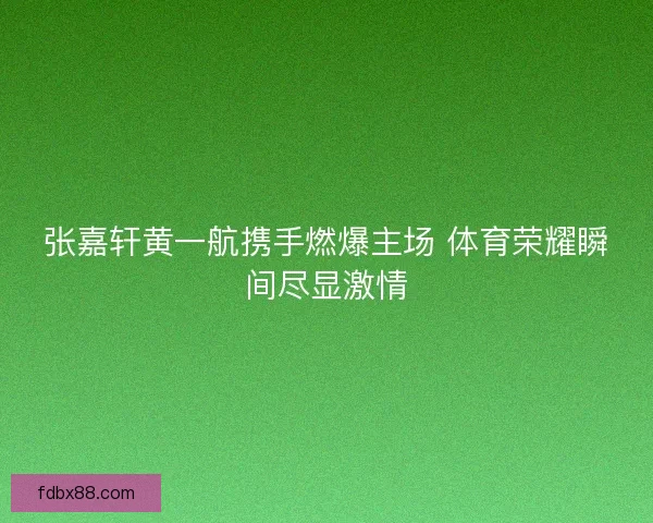 张嘉轩黄一航携手燃爆主场 体育荣耀瞬间尽显激情 张嘉轩黄一航携手燃爆主场 体育荣耀瞬间尽显激情